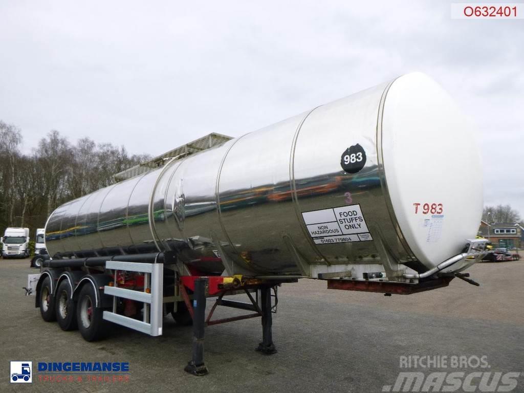  Crane Fruehauf Food tank inox 30 m3 / 1 comp Tanker yari çekiciler