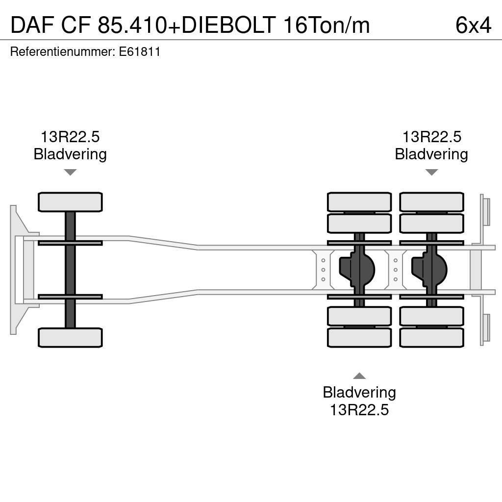 DAF CF 85.410+DIEBOLT 16Ton/m Römorklar, konteyner