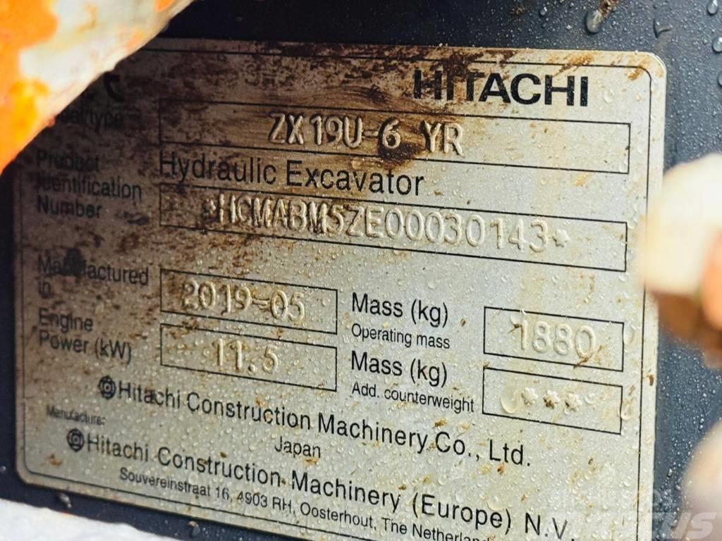 Hitachi ZX 19 U-6 Mini ekskavatörler, 7 tona dek