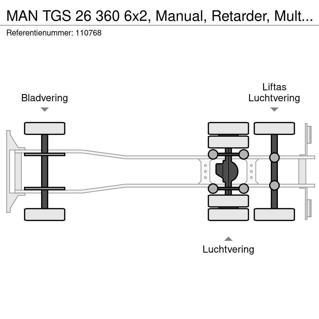 MAN TGS 26 360 6x2, Manual, Retarder, Multilift Vinçli kamyonlar