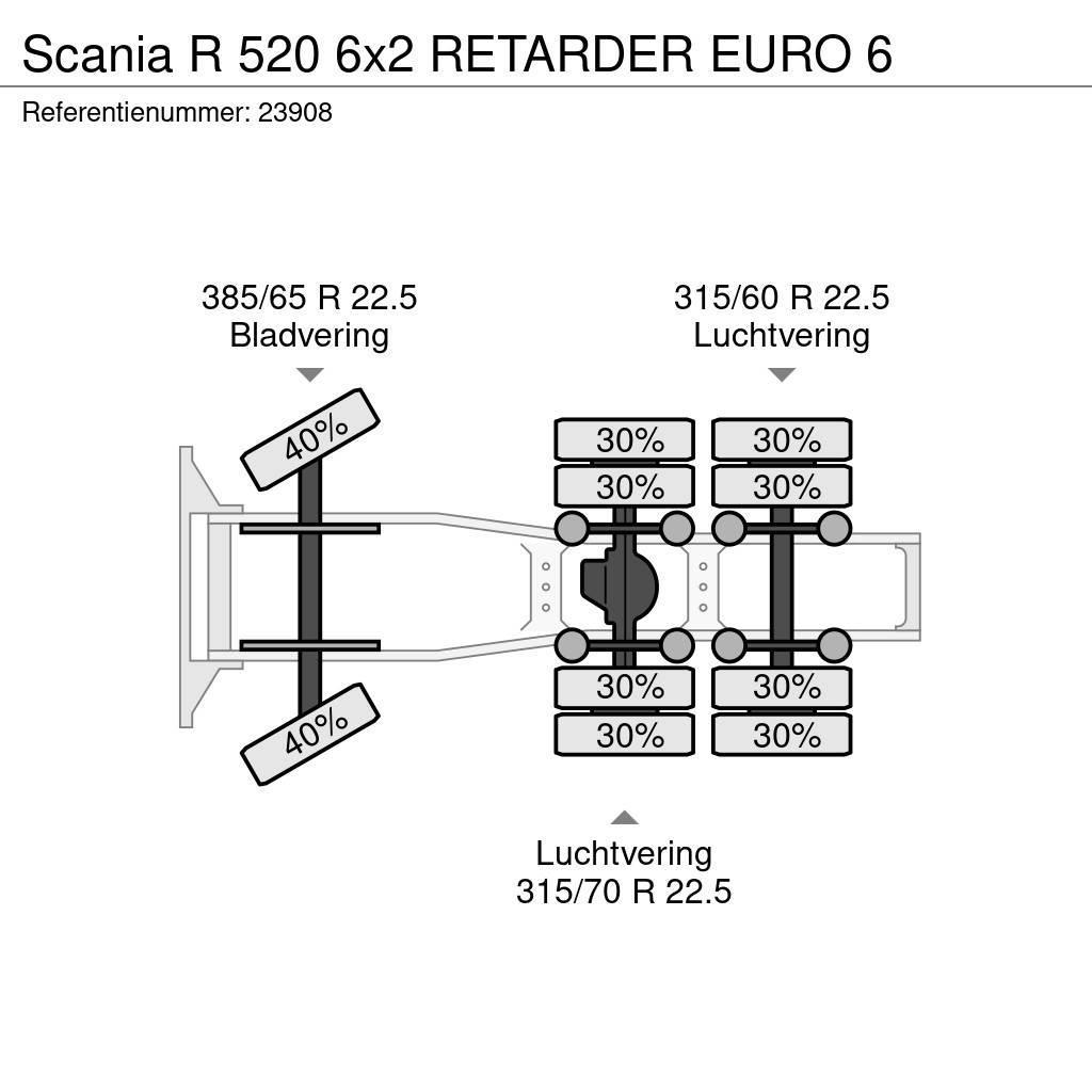Scania R 520 6x2 RETARDER EURO 6 Çekiciler