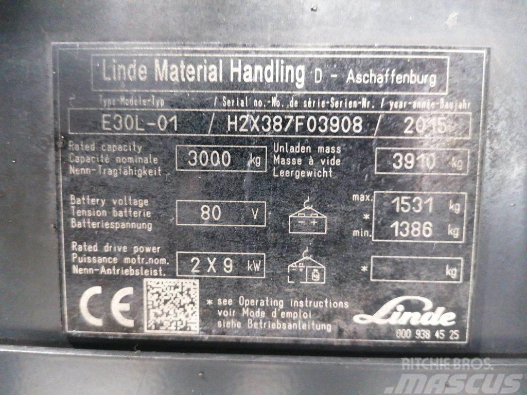 Linde E30L-01 Elektrikli forkliftler