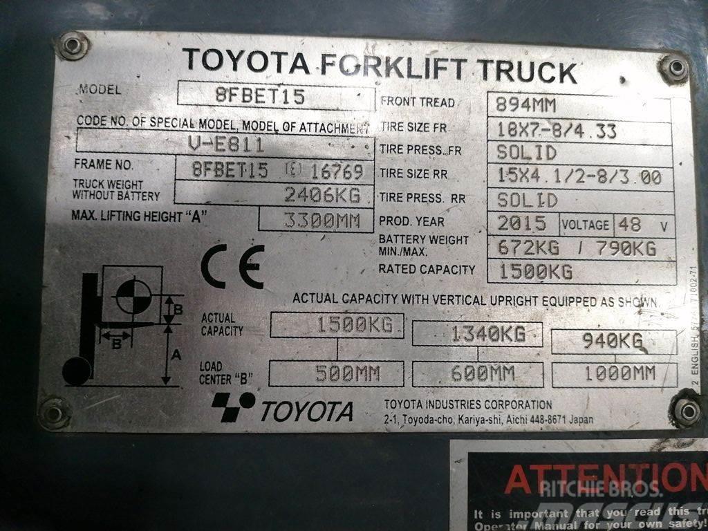 Toyota 8FBET15 Elektrikli forkliftler
