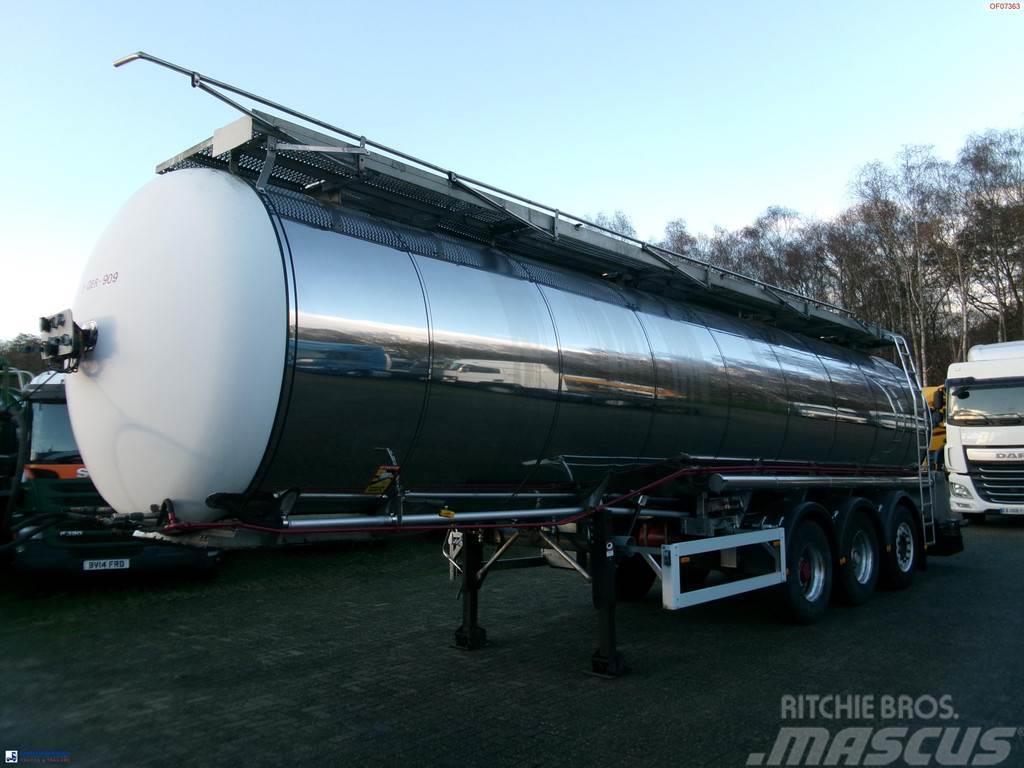 Feldbinder Chemical tank inox 33.5 m3 / 1 comp + pump Tanker yari çekiciler