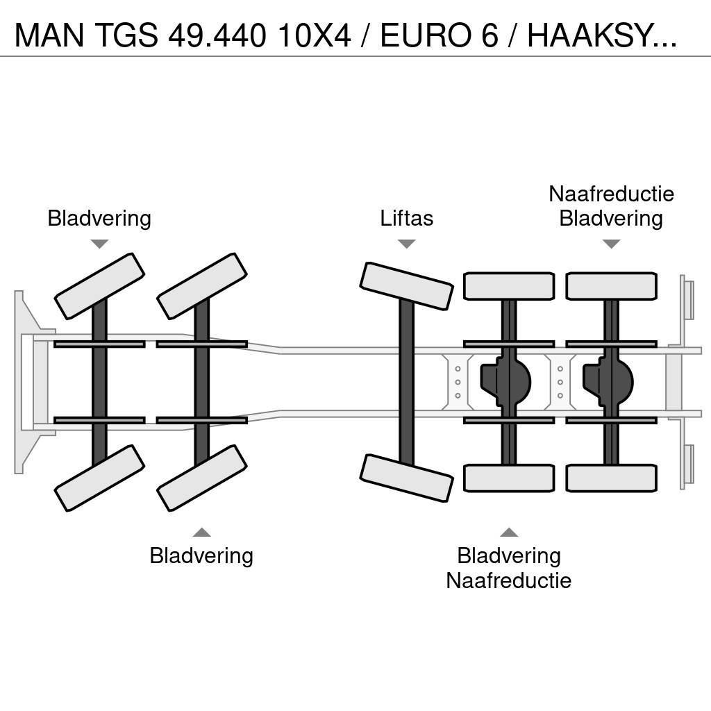 MAN TGS 49.440 10X4 / EURO 6 / HAAKSYSTEEM VDL 30 TONS Vinçli kamyonlar