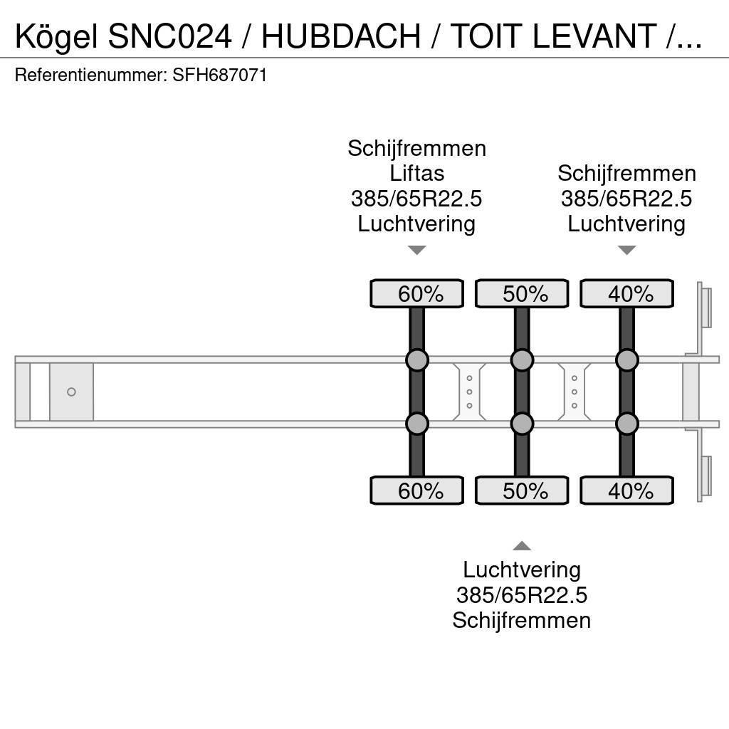Kögel SNC024 / HUBDACH / TOIT LEVANT / HEFDAK / LIFTAS Perdeli yari çekiciler