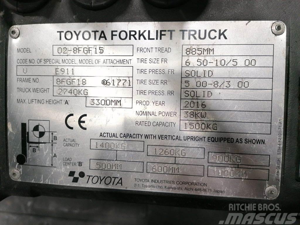 Toyota 02-8FGF15 LPG'li forkliftler