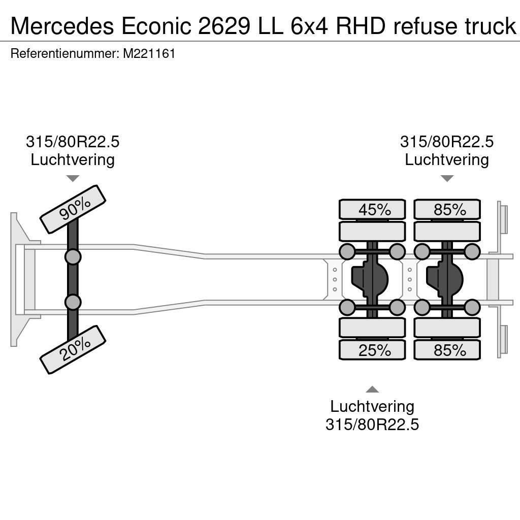 Mercedes-Benz Econic 2629 LL 6x4 RHD refuse truck Atik kamyonlari