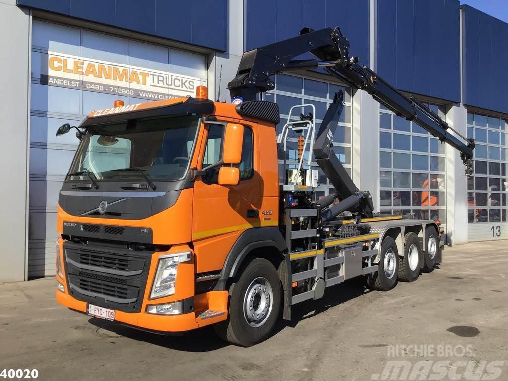 Volvo FM 420 8x2 HMF 28 ton/meter laadkraan Welvaarts we Vinçli kamyonlar