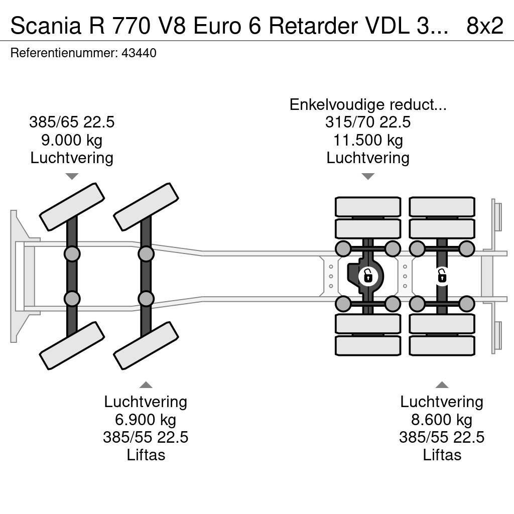 Scania R 770 V8 Euro 6 Retarder VDL 30 Ton haakarmsysteem Vinçli kamyonlar