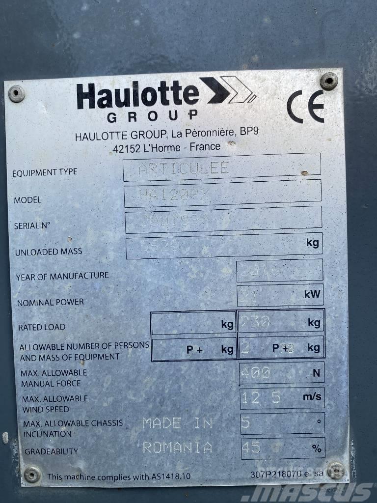 Haulotte HA 120 P Körüklü personel platformları