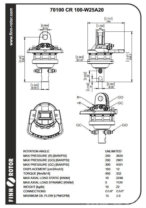 K.T.S Rotator - Flera olika storlekar Hidrolik