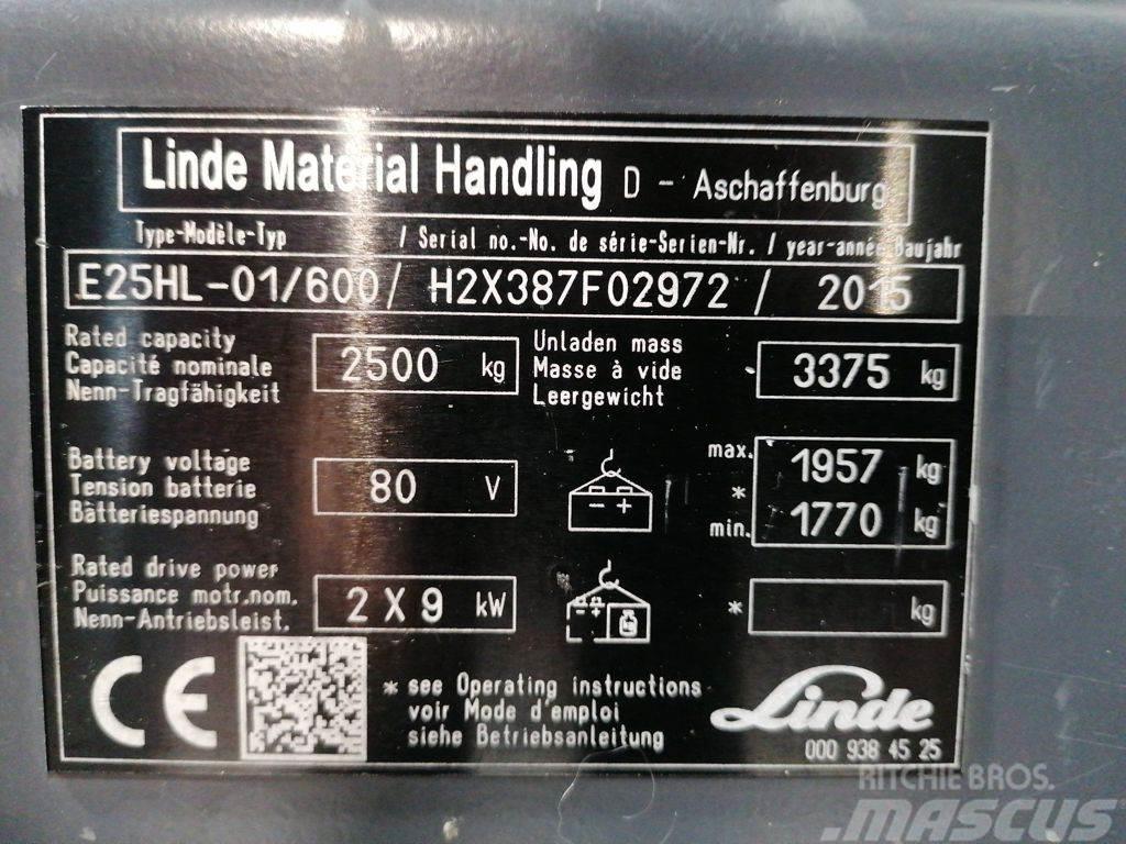 Linde E25HL-01/600 Elektrikli forkliftler