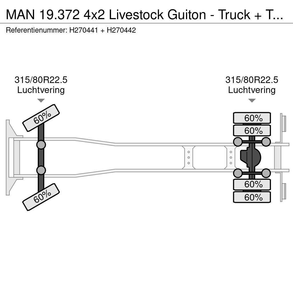 MAN 19.372 4x2 Livestock Guiton - Truck + Trailer - Ma Hayvan nakil kamyonlari