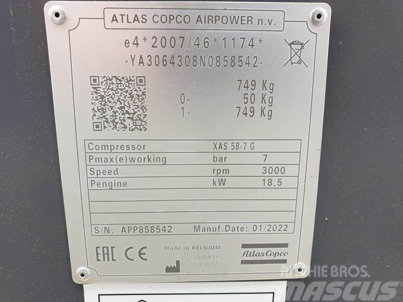 Atlas Copco XAS 58-7 G 6 WHEELS N.B. Kompresörler