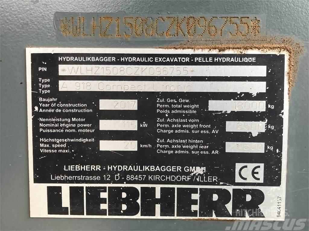Liebherr A918 Compact Lastik tekerli ekskavatörler