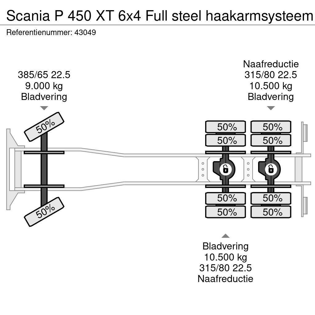 Scania P 450 XT 6x4 Full steel haakarmsysteem Vinçli kamyonlar