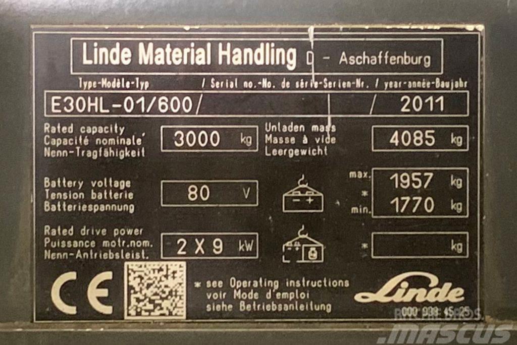 Linde E30HL-01/600 Elektrikli forkliftler
