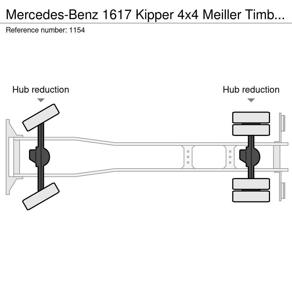 Mercedes-Benz 1617 Kipper 4x4 Meiller Timber Crane Big Axle Good Damperli kamyonlar