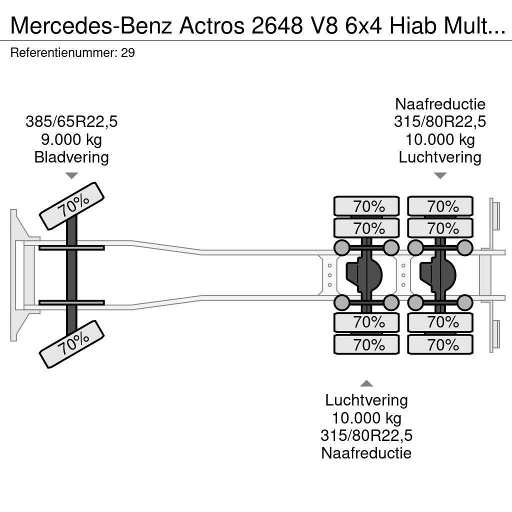 Mercedes-Benz Actros 2648 V8 6x4 Hiab Multilift 20 Tons Hooklift Vinçli kamyonlar