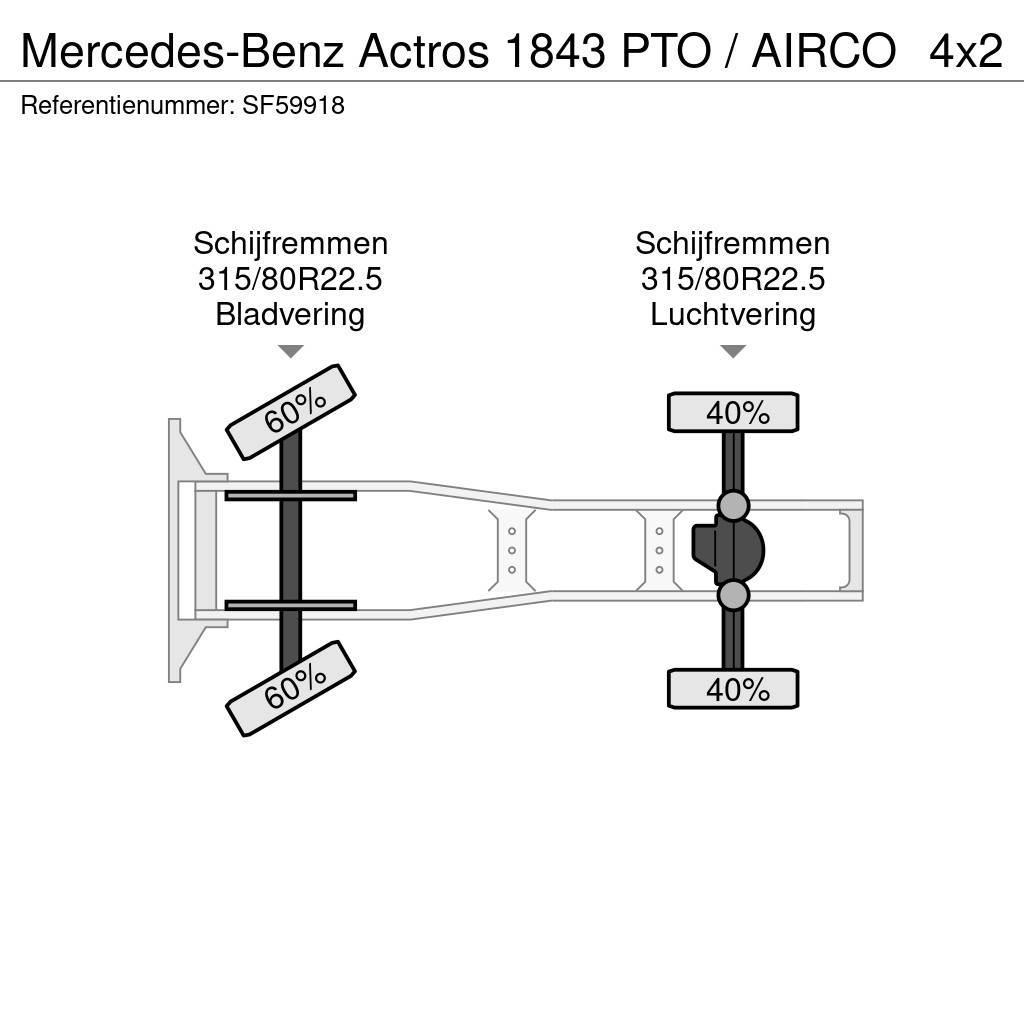 Mercedes-Benz Actros 1843 PTO / AIRCO Çekiciler
