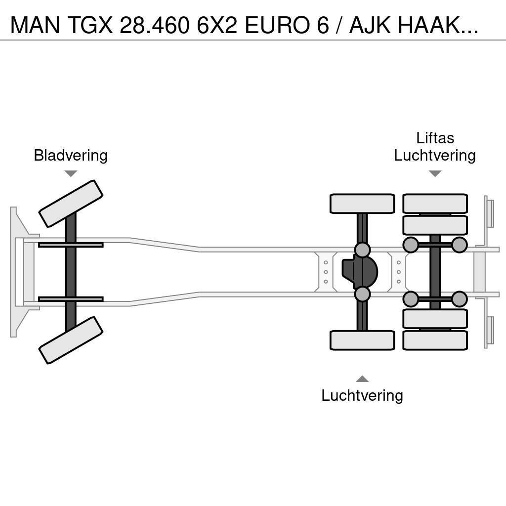 MAN TGX 28.460 6X2 EURO 6 / AJK HAAKSYSTEEM / BELGIUM Vinçli kamyonlar