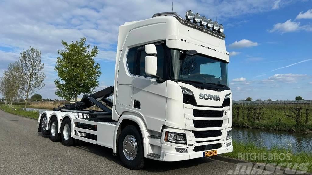 Scania R650 V8 21 ton VDL haaksysteem / euro6 / APK / PTO Vinçli kamyonlar