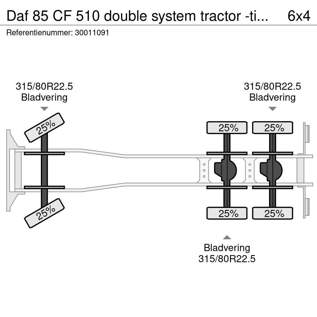 DAF 85 CF 510 double system tractor -tipper Römorklar, konteyner
