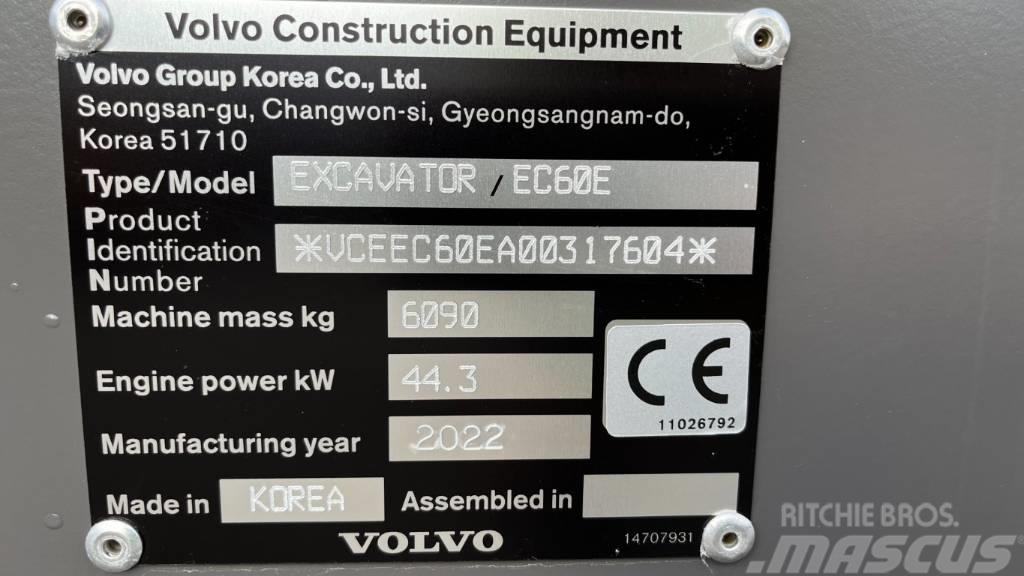 Volvo EC60E Mini ekskavatörler, 7 tona dek