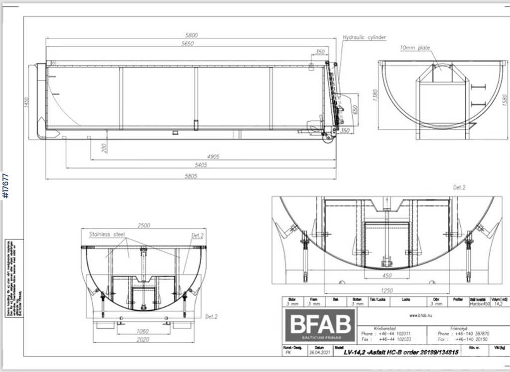  BFAB Asphalt tub on hook frame Diger aksam