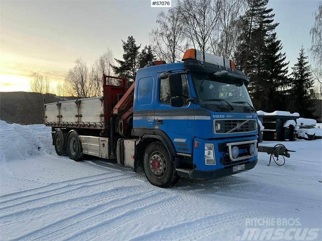 Volvo FM 400 6*2 Crane Truck with tiltable flatbed + Pal Araç üzeri vinçler