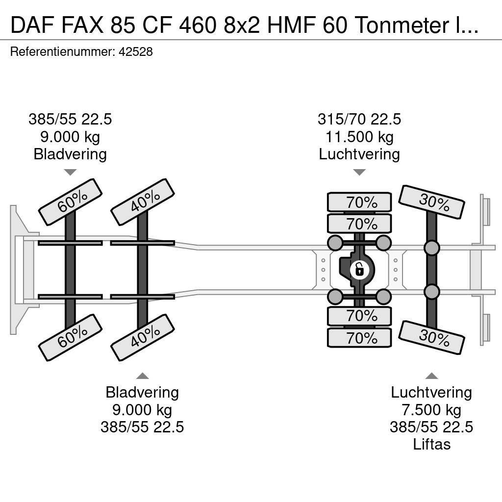 DAF FAX 85 CF 460 8x2 HMF 60 Tonmeter laadkraan Yol-Arazi Tipi Vinçler (AT)