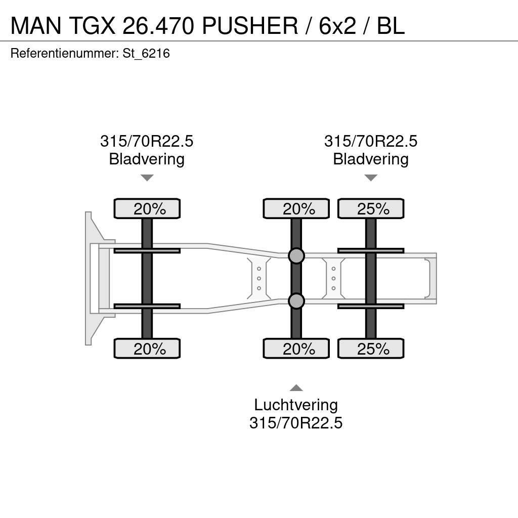 MAN TGX 26.470 PUSHER / 6x2 / BL Çekiciler