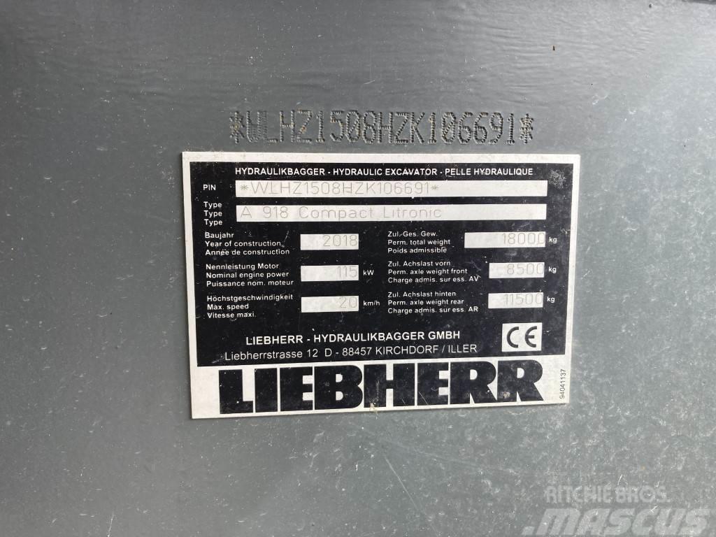 Liebherr A 918 Compact Litronic Lastik tekerli ekskavatörler