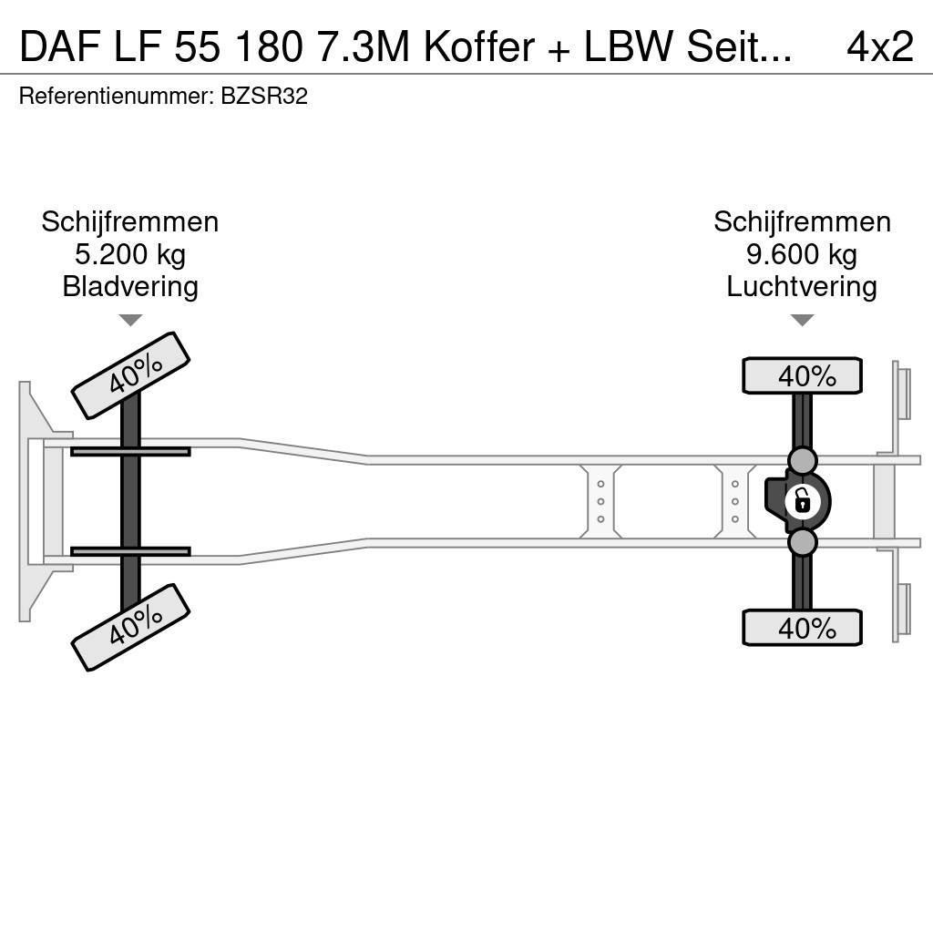 DAF LF 55 180 7.3M Koffer + LBW Seitentür APK 02-2024 Kapali kasa kamyonlar