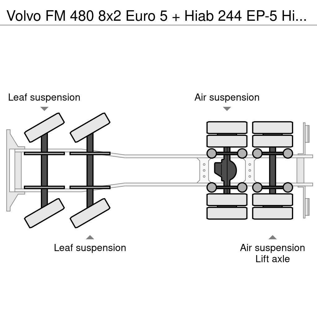 Volvo FM 480 8x2 Euro 5 + Hiab 244 EP-5 Hipro + Multilif Vinçli kamyonlar