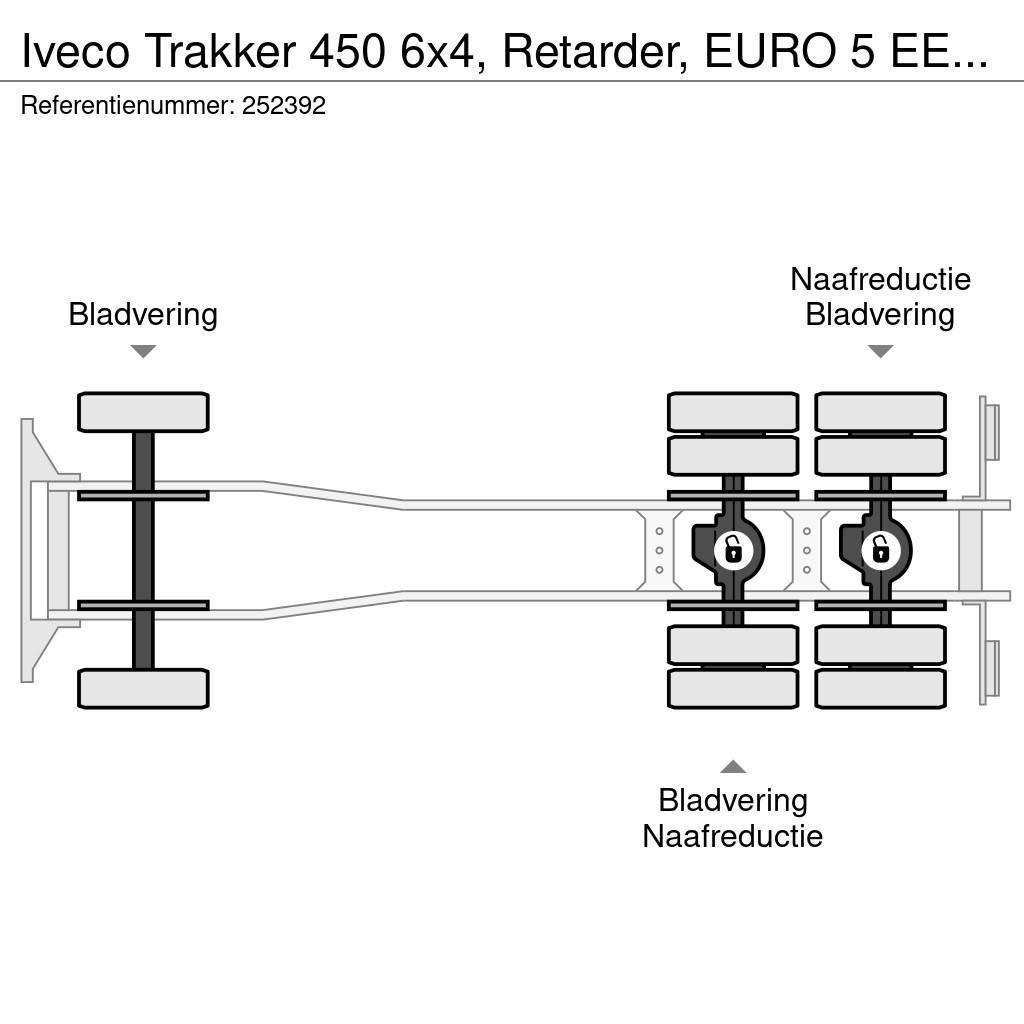 Iveco Trakker 450 6x4, Retarder, EURO 5 EEV, Palfinger, Flatbed kamyonlar
