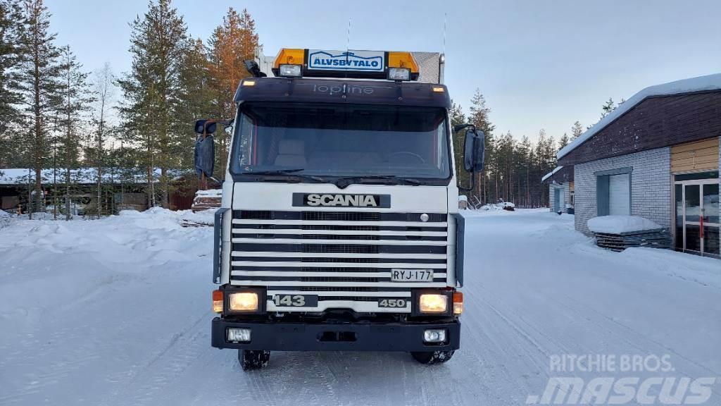 Scania 143 450 Asuntokuorma-auto Kapali kasa kamyonlar