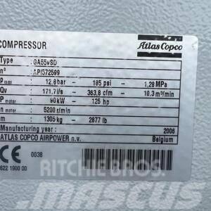 Atlas Copco Compressor, Kompressor GA 55 VSD FF Kompresörler