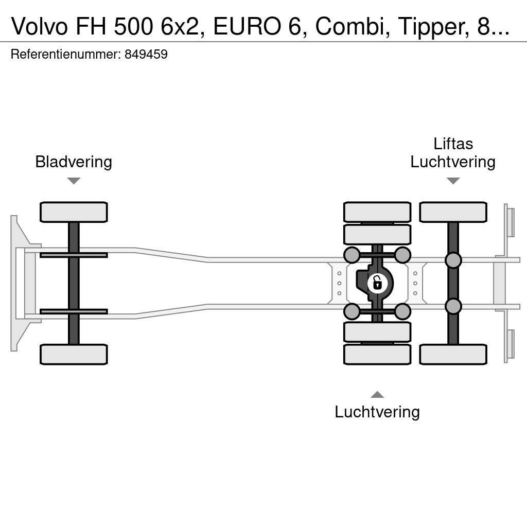 Volvo FH 500 6x2, EURO 6, Combi, Tipper, 84 M3 Damperli kamyonlar