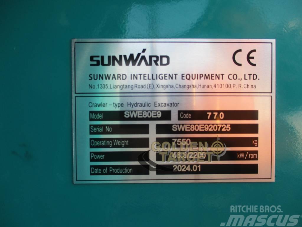 Sunward SWE80E9 Mini Hydraulic Excavator Mini ekskavatörler, 7 tona dek