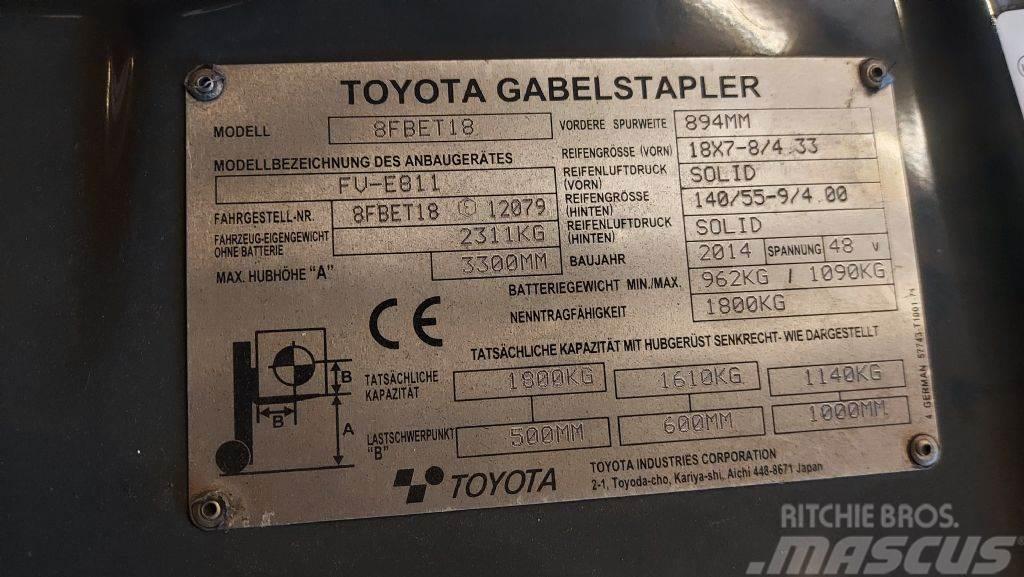 Toyota 8FBET18 // Duplex // SS // 4100 Std. Elektrikli forkliftler