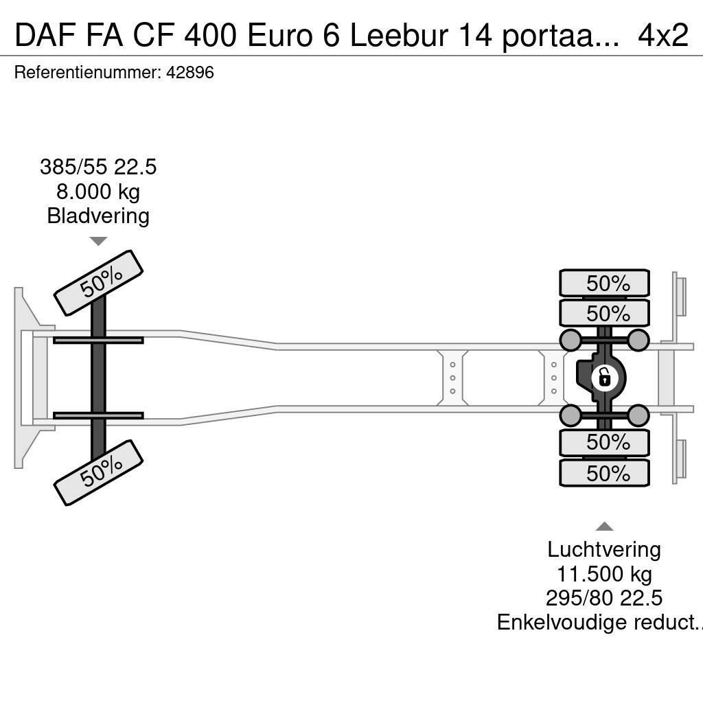 DAF FA CF 400 Euro 6 Leebur 14 portaalarmsysteem Hidroliftli kamyonlar