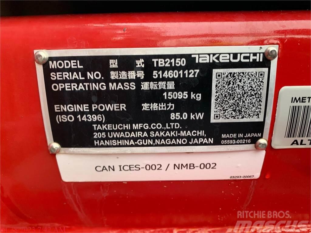 Takeuchi TB2150 Paletli ekskavatörler