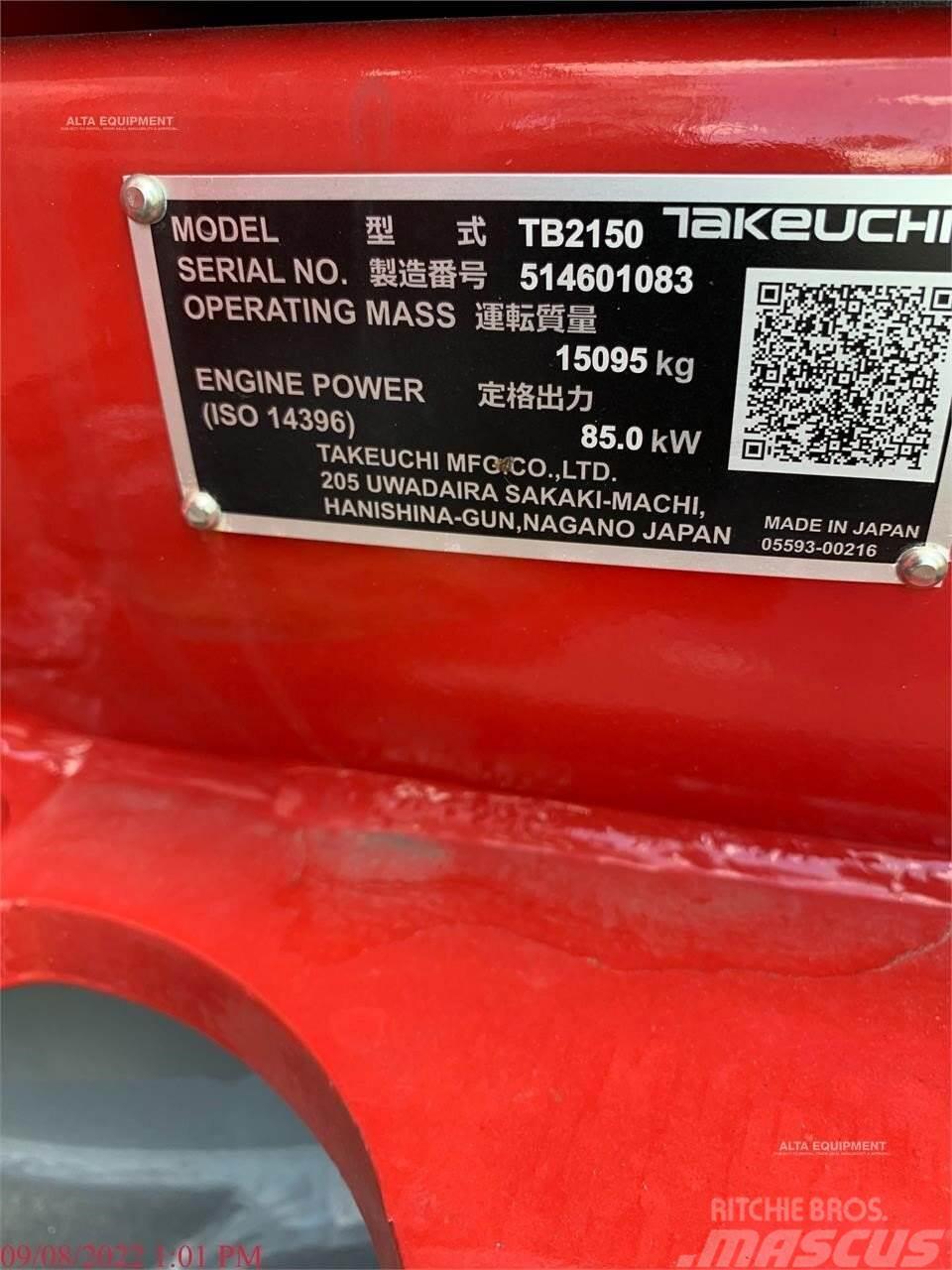 Takeuchi TB2150 Paletli ekskavatörler