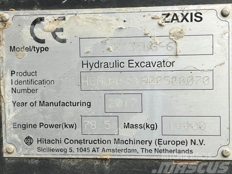 Hitachi Pelle sur chenille ZX135 US 14T Paletli ekskavatörler