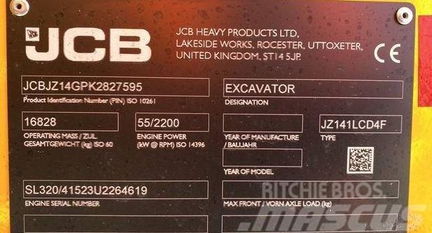 JCB JZ141LC Mini ekskavatörler, 7 tona dek