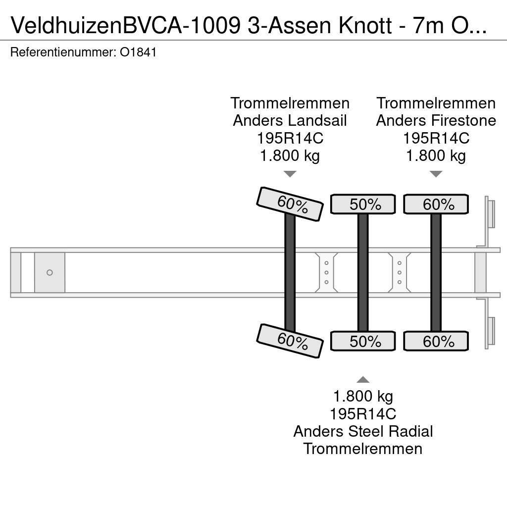 Veldhuizen BVCA-1009 3-Assen Knott - 7m Open Laadbak - Gegalv Flatbed çekiciler