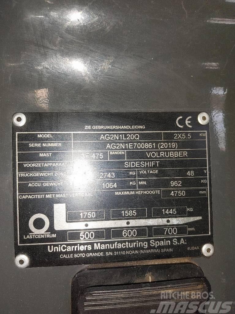 UniCarriers AG2N1L20Q Elektrikli forkliftler