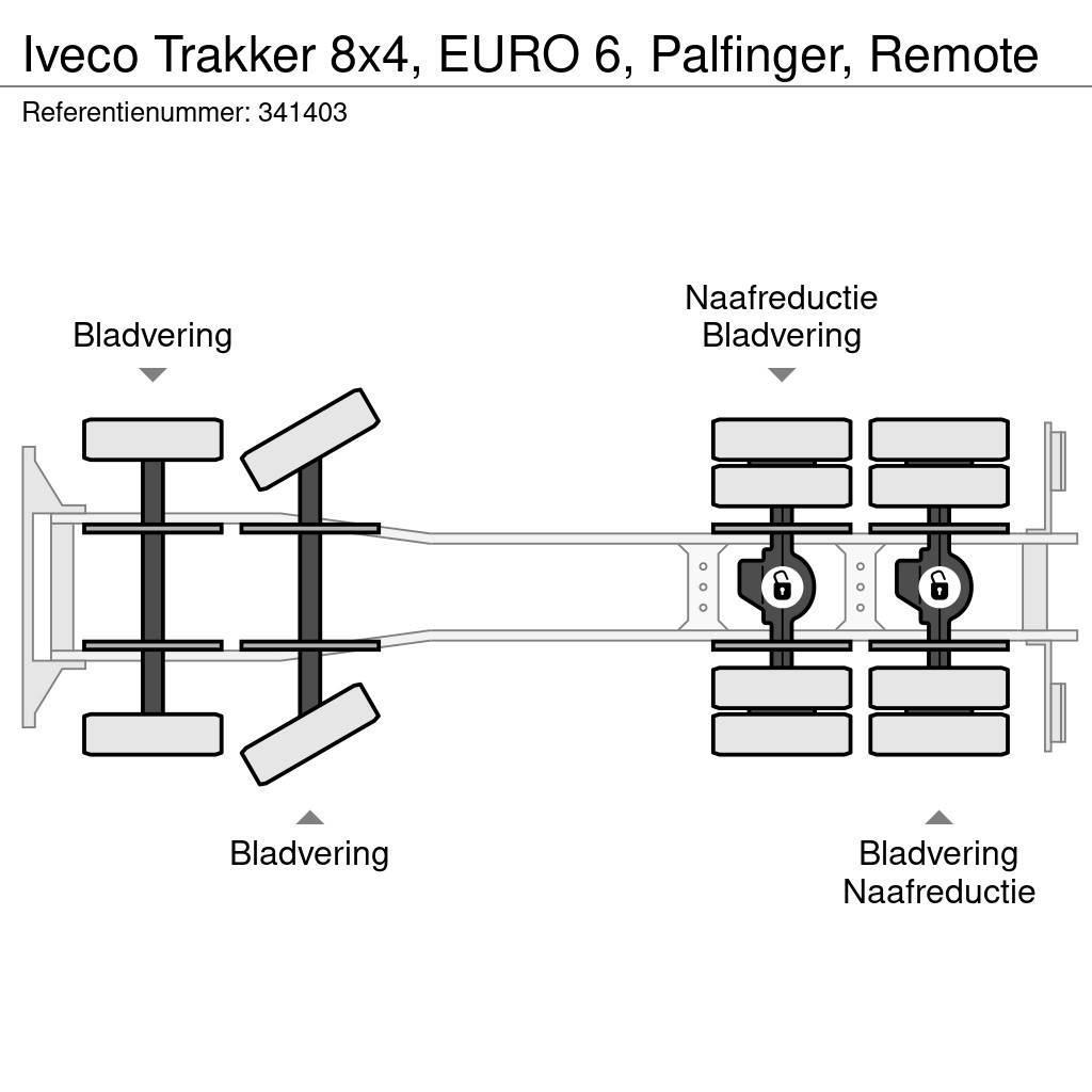 Iveco Trakker 8x4, EURO 6, Palfinger, Remote Flatbed kamyonlar